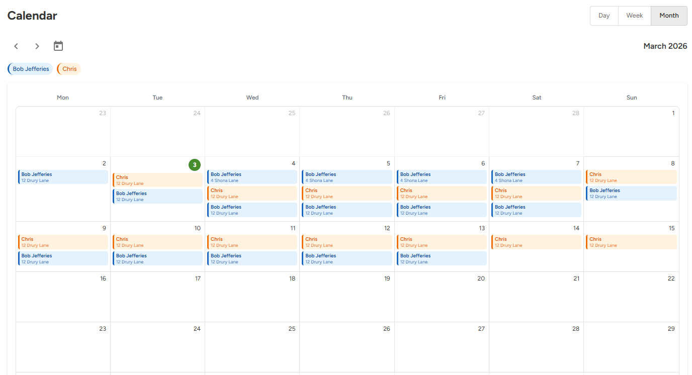 Schedule calendar on desktop