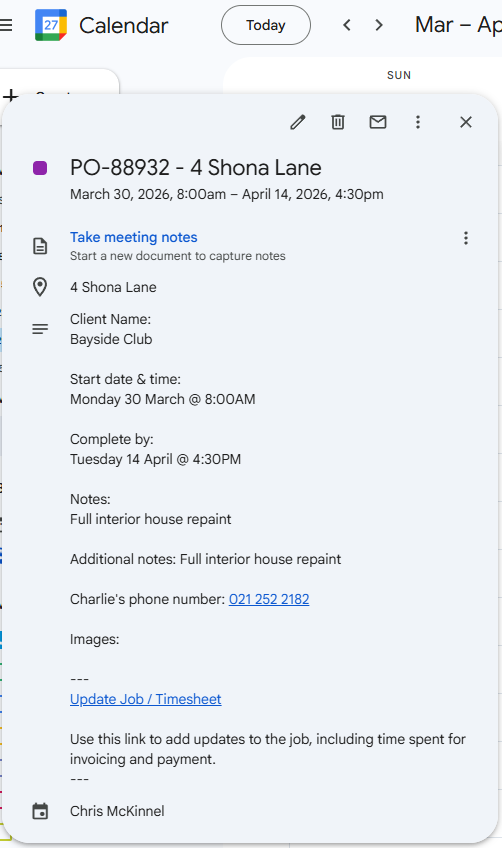 Subcontractor job email access on mobile