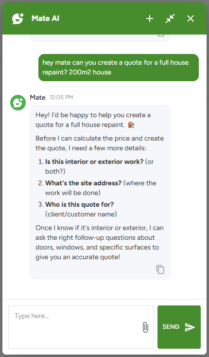 Rates configuration on mobile