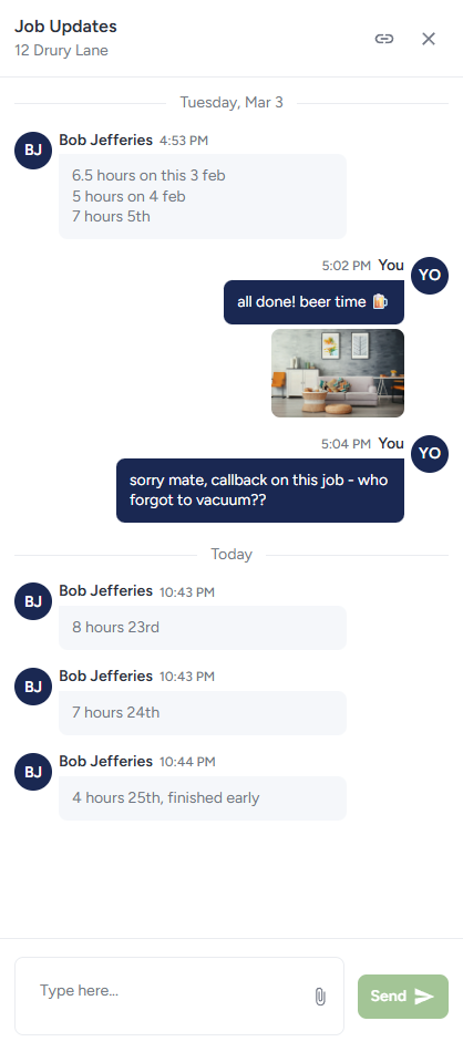 Timesheet update flow on mobile